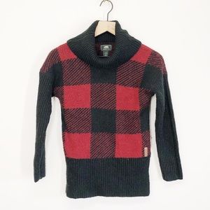 Roots Kids Red and Black Plaid Sweater
